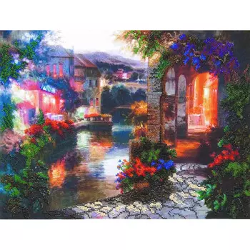 Б-659 Набор для вышивания бисером 'Чарівна Мить' 'Уютный дворик', 29,5*39 см