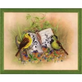 Б-674 Набор для вышивания бисером Чарівна Мить 'Птицы-певцы' 35,5*46см