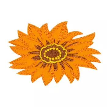 BA1039 Термоаппликация 'Оранжевый цветок', d=7см