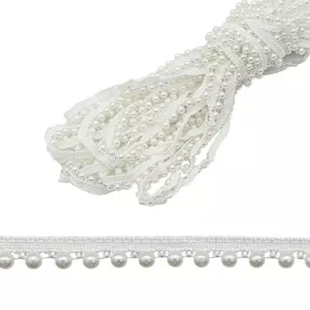 Бахрома-кант малый жемчуг, 1 белый (9 м)
