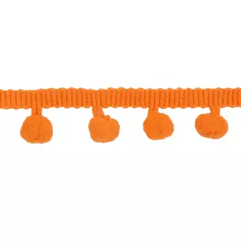 Бахрома с помпонами 20мм*17м (07 оранжевый)