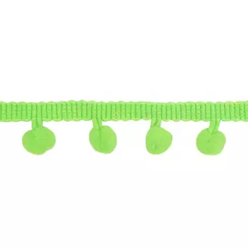 Бахрома с помпонами 20мм*17м (28 флуоресцентный зеленый)