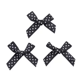 Бантики пришивные, 8шт/упак (черный горох)
