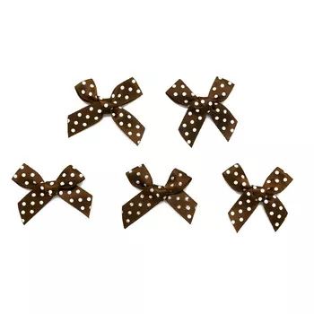 Бантики пришивные, 8шт/упак (коричневый горох)