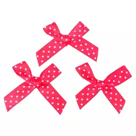 Бантики пришивные, 8шт/упак (малиновый горох)