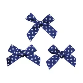 Бантики пришивные, 8шт/упак (темно синий горох)