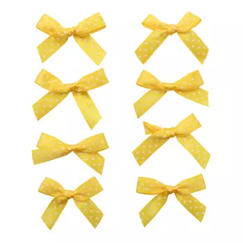 Бантики пришивные, 8шт/упак (желтый горох)
