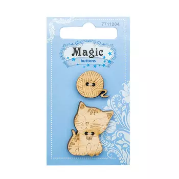 BBL001-MX-P Набор пуговиц 'Котенок и клубок', упак./2 шт., Magic Buttons