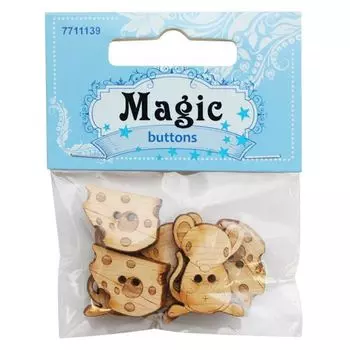 BBL003-MX-P2 Набор пуговиц 'Мышата', упак./6 шт., Magic Buttons