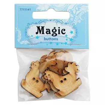 BBL005-MX-P2 Набор пуговиц 'Курочки', упак./6 шт., Magic Buttons