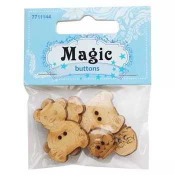 BBL008-MX-P2 Набор пуговиц 'Мишки', упак./6 шт., Magic Buttons