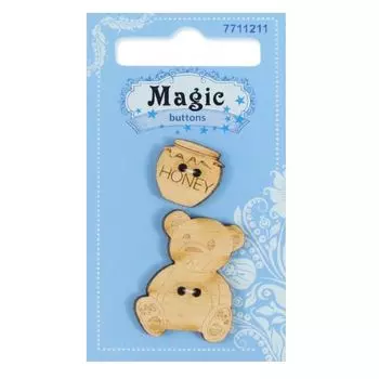 BBL008-MX-P Набор пуговиц 'Мишка с медом', упак./2 шт., Magic Buttons