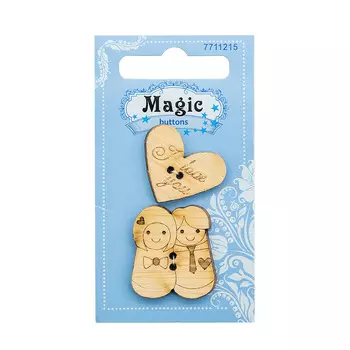 BBL012-MX-P Набор пуговиц 'Любовь', упак./2 шт., Magic Buttons
