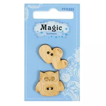 BBL020-MX-P Набор пуговиц 'Совенок', упак./2 шт., Magic Buttons
