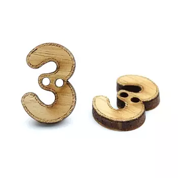 BBLWA65-32L Набор пуговиц 'Цифра 'Три'', упак./2 шт., Magic Buttons