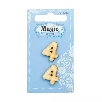BBLWA66-32L Набор пуговиц 'Цифра 'Четыре'', упак./2 шт., Magic Buttons