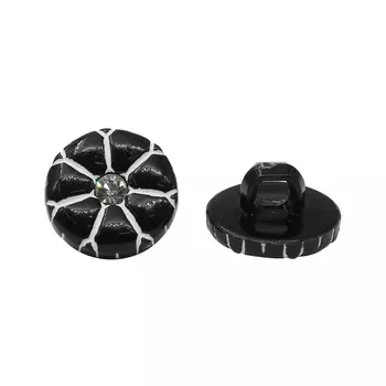 BG079 Пуговица на ножке со стразом 20L (черный)