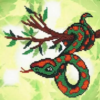 БГ-170 Набор для вышивания МП Студия 'Змейка на ветке' 18*18 см