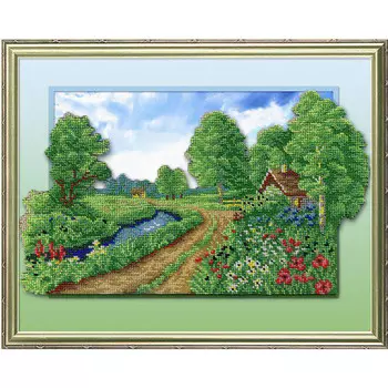 БГ-271 Набор для вышивания 'МП Студия' 'Деревенька', 28х35 см