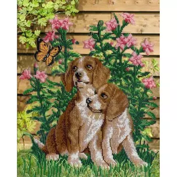 БГ-273 Набор для вышивания 'МП Студия' 'Собачки у забора', 35х28 см