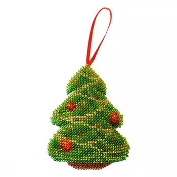 БИ-101 Набор для вышивания бисером'Созвездие'. Новогодняя игрушка 'Ёлочка '7*9,5см