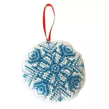 БИ-108 Набор для вышивания бисером'Созвездие'. Новогодняя игрушка 'Снежинка'8,5*8,5см