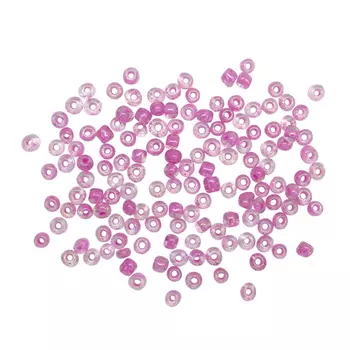 Бисер Астра 6/0, 15г (204 яр.розовый/прозр.с цвет.центром(радужный))
