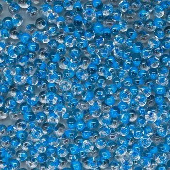 Бисер Drops 5/0 (~4,5мм) (38665) прозрачный с цветным центром, 50гр Preciosa