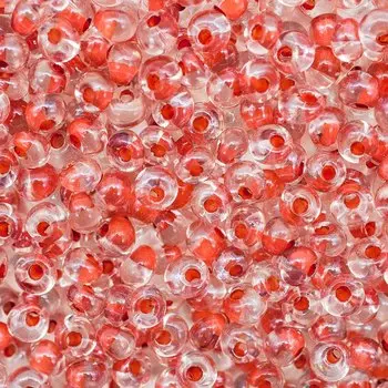 Бисер Drops 5/0 (~4,5мм) (38689) прозрачный с цветным центром, 50гр Preciosa