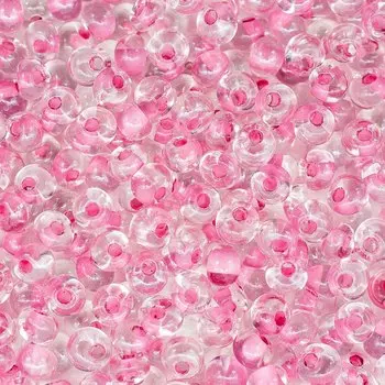 Бисер Drops 5/0 (~4,5мм) (38694) прозрачный с цветным центром, 50гр Preciosa