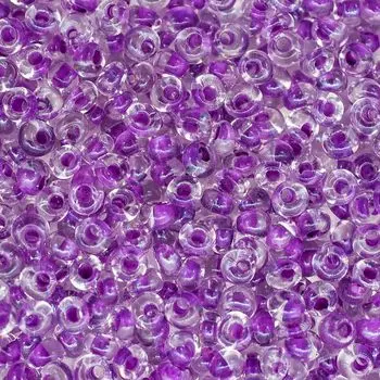 Бисер Drops 8/0 (~3мм) (38628) прозрачный с цветным центром, 50гр Preciosa