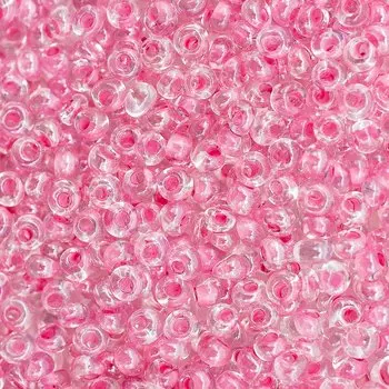 Бисер Drops 8/0 (~3мм) (38694) прозрачный с цветным центром, 50гр Preciosa