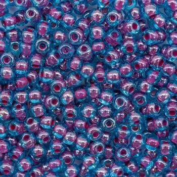 Бисер прозрачный с цветн. серед. 5/0 (61398), круг. отв., 50г Preciosa