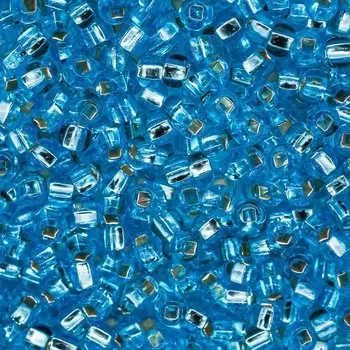 Бисер прозрачный с сереб. центр. 5/0 (67010), кв. отв., 50г Preciosa