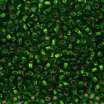 Бисер прозрачный с сереб. центр. 5/0 (57120), кв. отв., 50г Preciosa