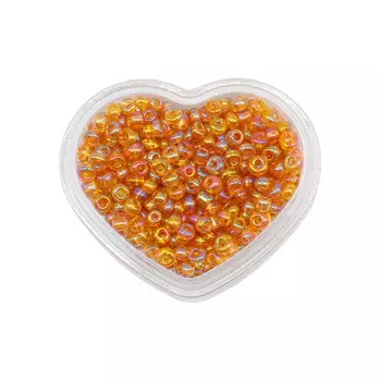 Бисер, (стекло), 11/0, 8 (+/-0,5) гр, цвет 162B золотой/прозр.радужный, Astra&amp;Craft