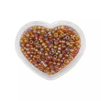 Бисер, (стекло), 11/0, 8 (+/-0,5) гр, цвет 162C медный/прозр.радужный, Astra&amp;Craft
