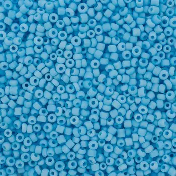 Бисер, (стекло), 11/0, упак./20 гр., 'Астра' (M43голубой/непрозр.матовый)