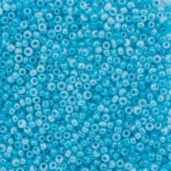 Бисер, (стекло), 11/0, упак./20 гр., 'Астра' (143 голубой/жемчужный)