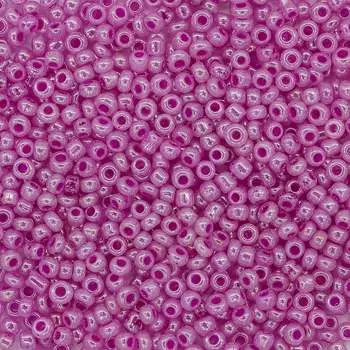 Бисер, (стекло), 11/0, упак./20 гр., 'Астра' (155 розовый/жемчужный)