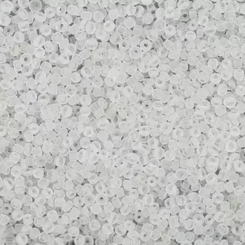 Бисер, (стекло), 11/0, упак./20 гр., 'Астра' (M1белый/прозр.матовый)