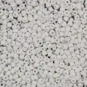 Бисер, (стекло), 11/0, упак./20 гр., Astra&amp;Craft (M41 белый/непрозр.матовый)