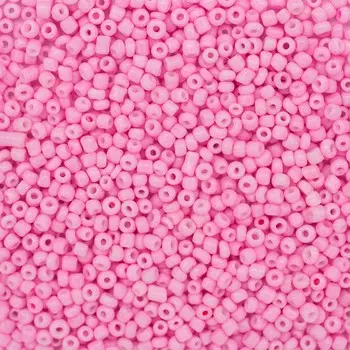 Бисер, (стекло), 11/0, упак./20 гр., 'Астра' (M55 розовый/прозр.матовый)