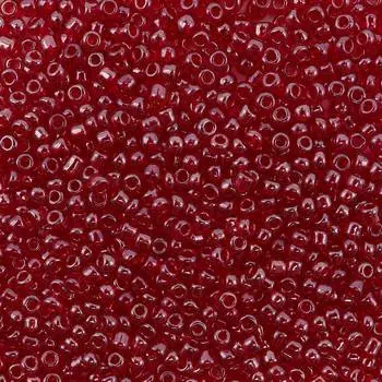 Бисер, (стекло), 11/0, упак./20 гр., Astra&amp;Craft (2225 красный/прозрачный с цветным центром, глянцев)