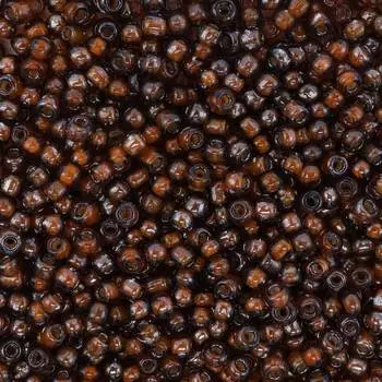Бисер, (стекло), 11/0, упак./20 гр., Astra&amp;Craft (309 коричневый/прозрачный с цветным центром, глянц)