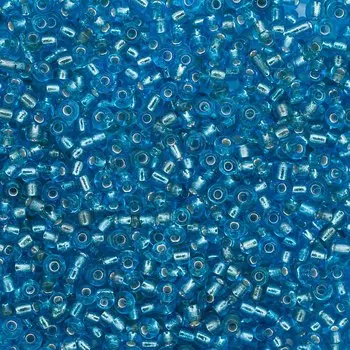 Бисер, (стекло), 11/0, упак./500 гр., Astra&amp;Craft (23В голубой/прозр.серебрист.центр)