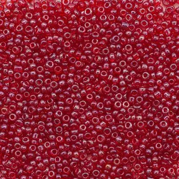 Бисер, (стекло), 11/0, упак./500 гр., Astra&amp;Craft (105 красный/прозр.глянцевый)