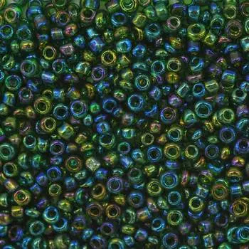 Бисер, (стекло), 11/0, упак./500 гр., Astra&amp;Craft (167B зеленый/прозр.радужный)