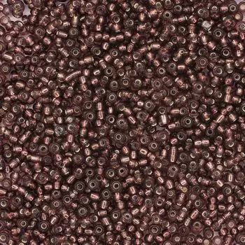 Бисер, (стекло), 11/0, упак./500 гр., Astra&amp;Craft (56 грязно-сирен./прозр.серебрис.центр(круг.отв.))