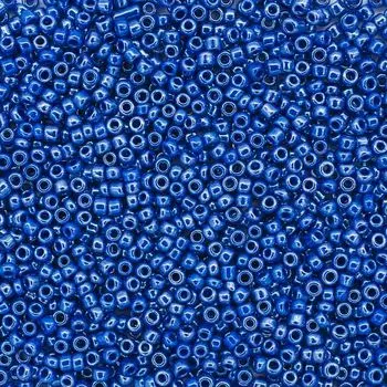 Бисер, (стекло), 11/0, упак./500 гр., Astra&amp;Craft (128 синий/непрозр.глянцевый)
